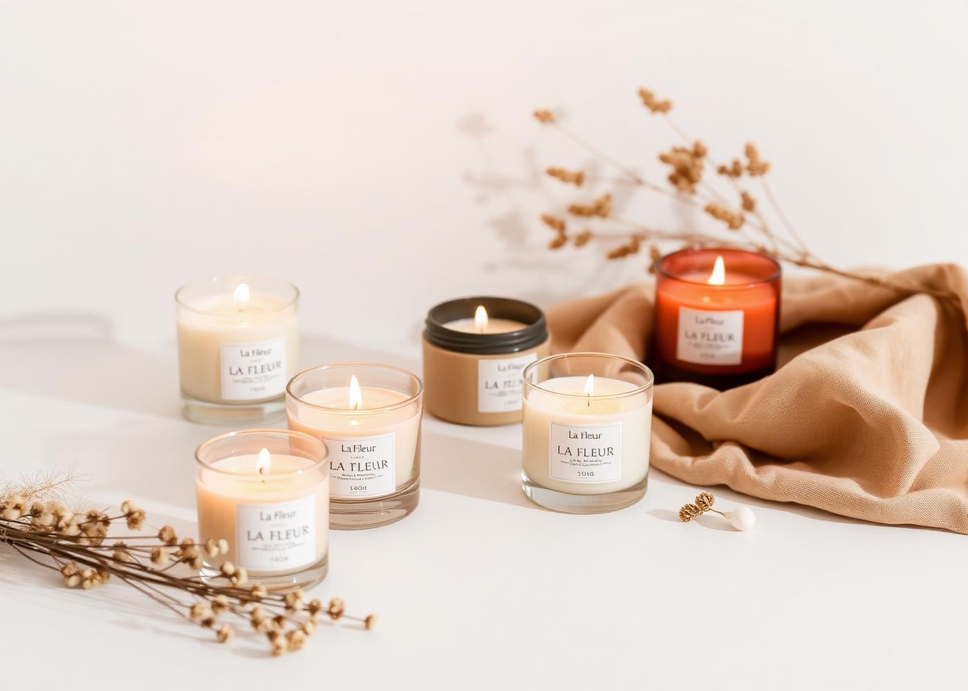 Velas artesanais acesas em ambiente delicado